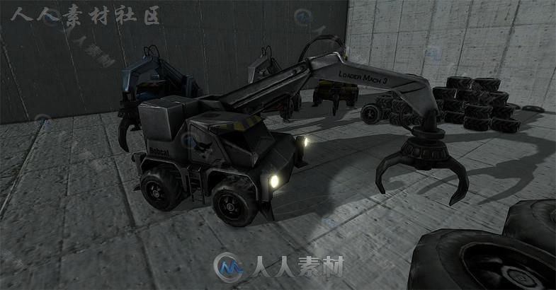 科幻风格的重型机械装载机陆地车辆模型Unity3D素材资源