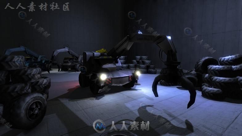 科幻风格的重型机械装载机陆地车辆模型Unity3D素材资源