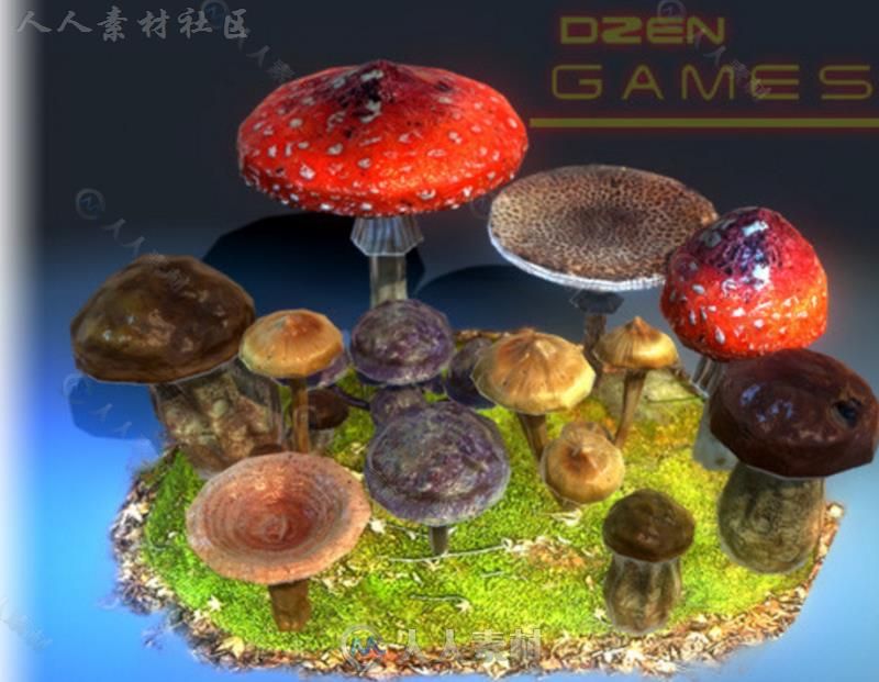 蘑菇植物模型Unity3D素材资源