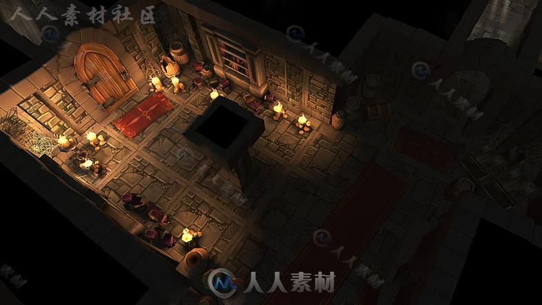 模块化地牢地下城环境模型Unity3D素材资源