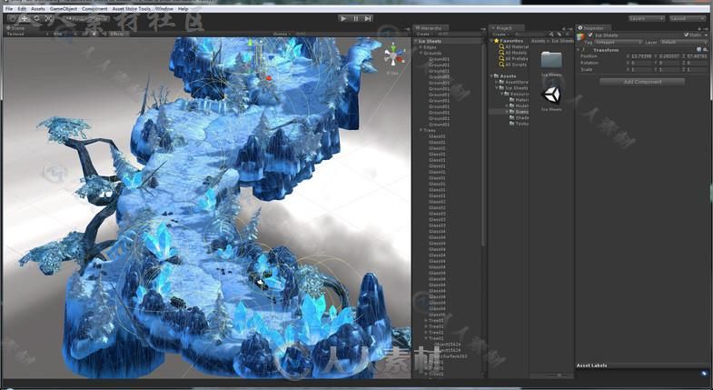 布满冰的悬崖环境模型Unity3D素材资源