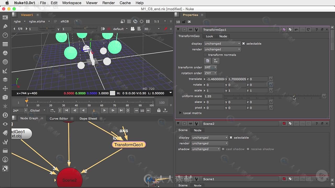 Nuke 10中三维技术综合训练视频教程