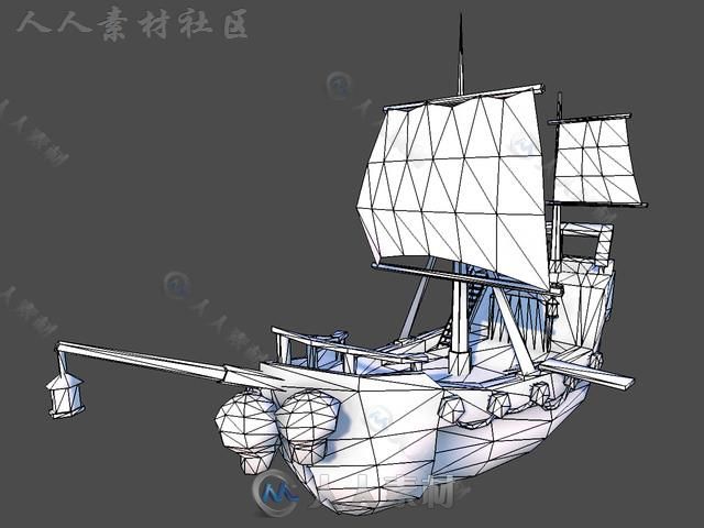 卡通海盗包模型Unity3D素材资源