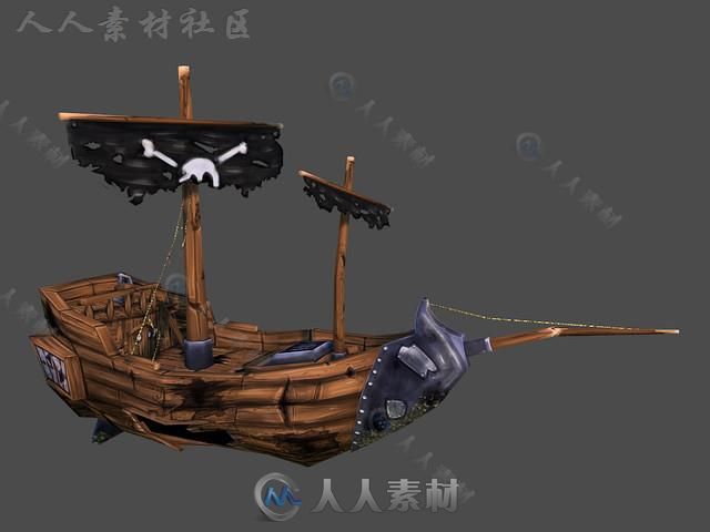 卡通海盗包模型Unity3D素材资源