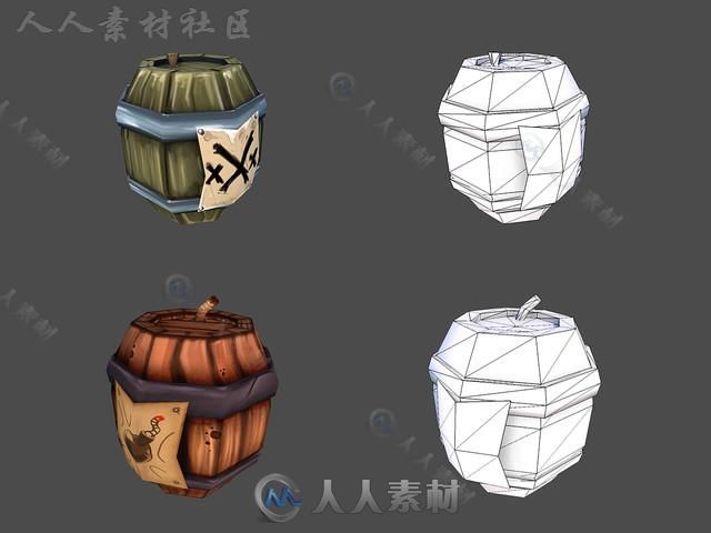 卡通海盗包模型Unity3D素材资源