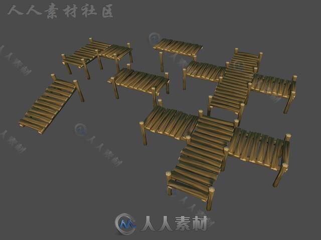 卡通海盗包模型Unity3D素材资源