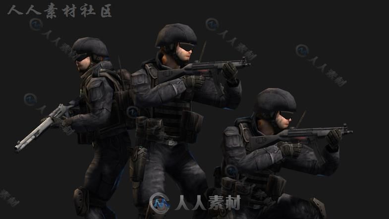 士兵角色模型Unity3D素材资源