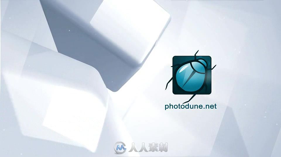 优雅美丽的三维方块折射标志LOGO演绎AE模板 Videohive Elegant Glossy Identity...