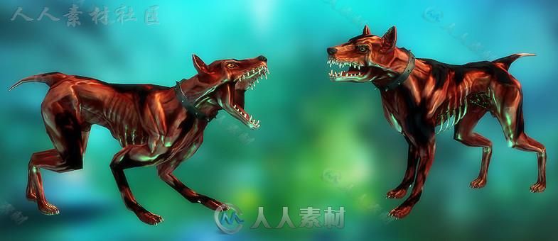 僵尸狗生物角色模型Unity3D素材资源