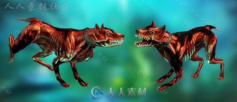 僵尸狗生物角色模型Unity3D素材资源