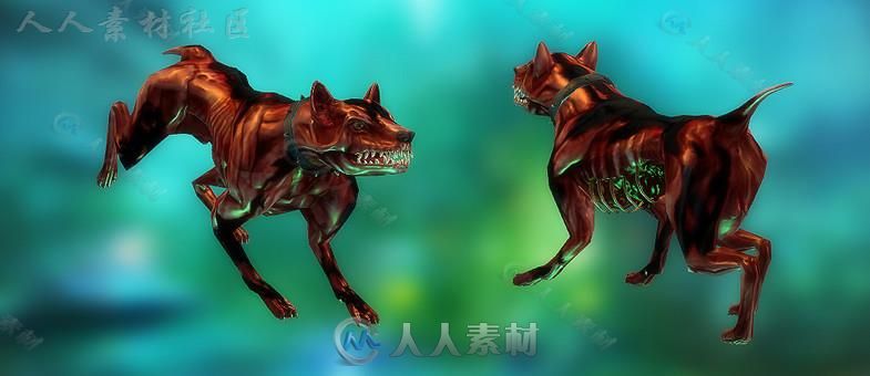 僵尸狗生物角色模型Unity3D素材资源