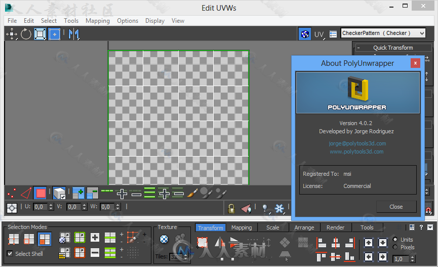 PolyUnwrapper贴图纹理3dsmax插件V4.2.7版 POLYUNWRAPPER V4.2.7 FOR 3DS MAX 2010...