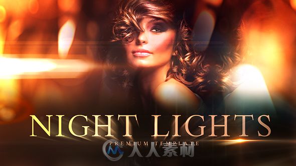 优雅的夜晚烛光照片幻灯片相册动画AE模板 Videohive Night Lights 18617305