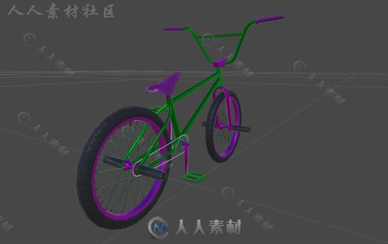 可定制颜色的BMX自行车模型Unity3D素材资源