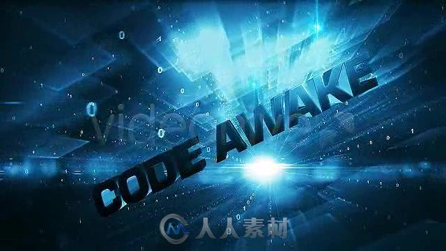 超酷科技代码展示视频影视片头AE模板 Videohive Code Awake 170691