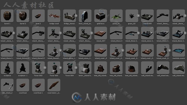 卡通群岛包装幻想环境模型Unity3D素材资源