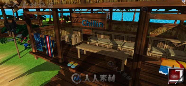 热带海滩幻想环境模型Unity3D素材资源