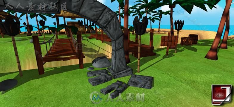 热带海滩幻想环境模型Unity3D素材资源