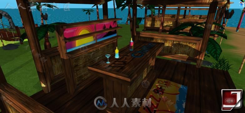 热带海滩幻想环境模型Unity3D素材资源