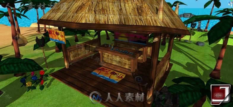 热带海滩幻想环境模型Unity3D素材资源