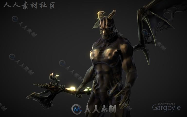 拿斧头的恶魔幻想人形生物角色模型Unity3D素材资源