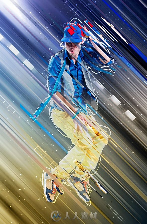 时光流线特效PS动作GraphicRiver - Lines Photoshop Action 18300619