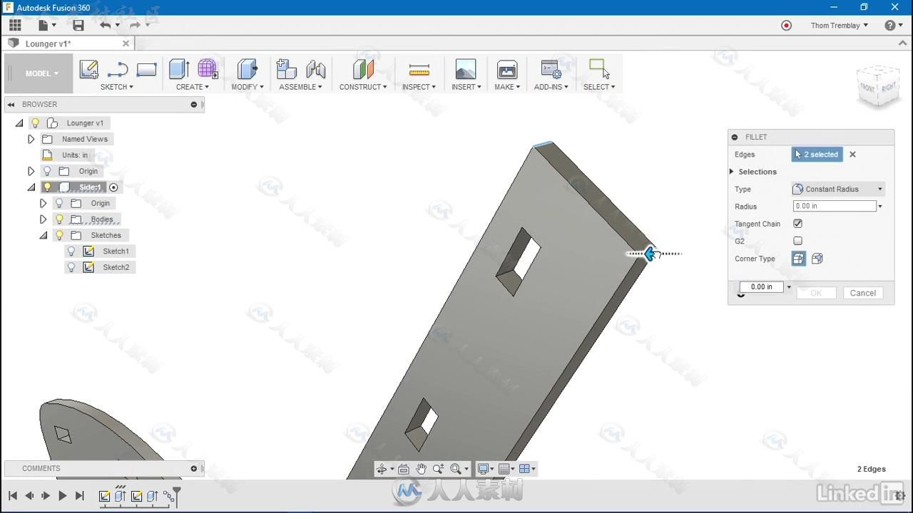 Fusion360木材质感家具设计实例训练视频教程 Autodesk Fusion 360 Designing for Wood