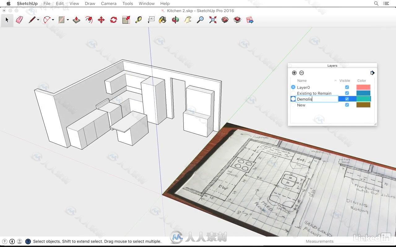 SketchUp厨房结构设计实例训练视频教程 SketchUp Kitchen Design