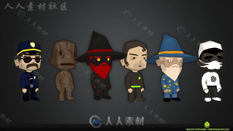 卡通人物角色包装模型Unity3D素材资源