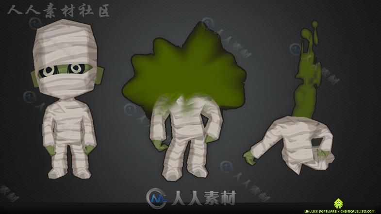 卡通人物角色包装模型Unity3D素材资源