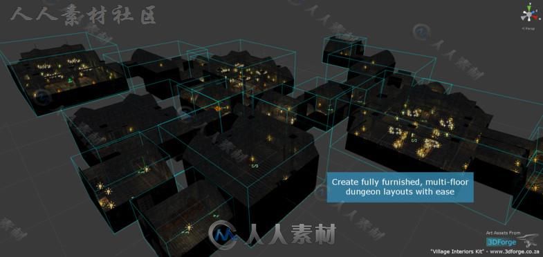 生成完整地牢程序脚本Unity素材资源