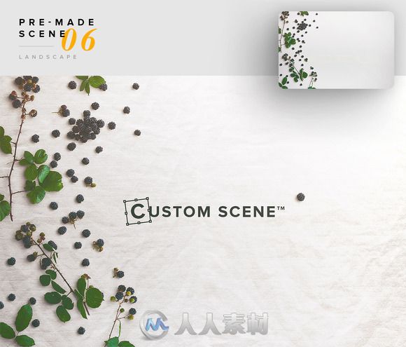 秋日树叶花草枝木高清展示PSD模板Autumn Edition - Custom Scene