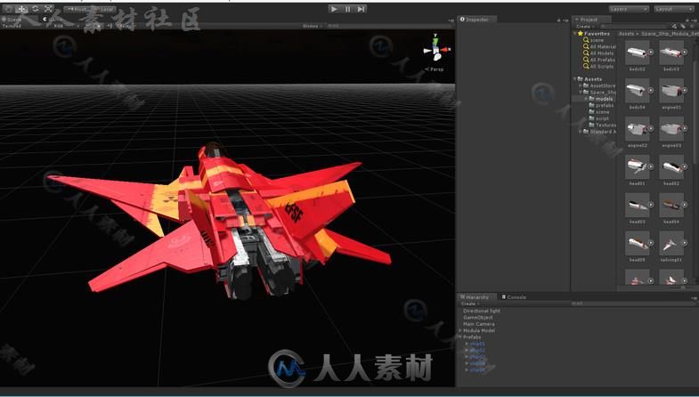 太空船太空车辆模型Unity3D素材资源