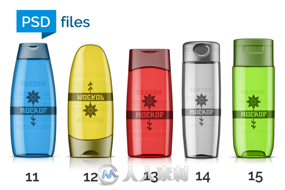 化妆品塑料罐套装展示PSD模板cosmetic_bottles_mockup