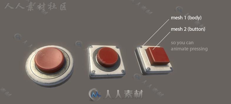 按钮开关道具模型Unity3D素材资源