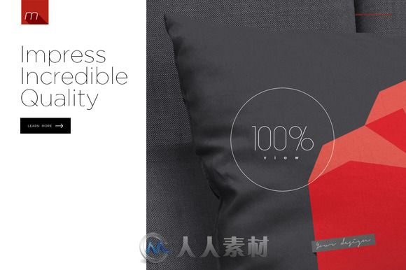 抱枕枕头靠垫展示PSD模板Pillow on Sofa Mock-up