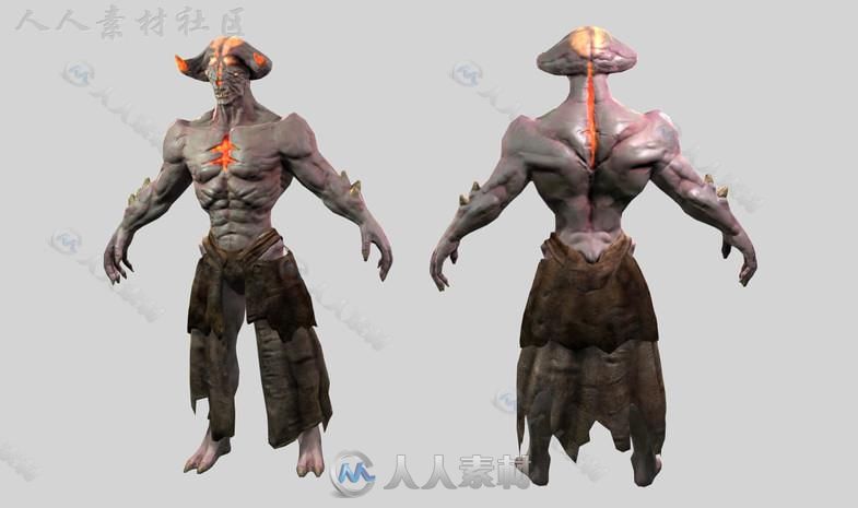 火灾恶魔生物角色模型Unity3D素材资源