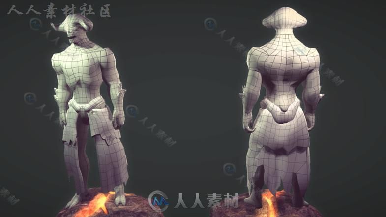 火灾恶魔生物角色模型Unity3D素材资源