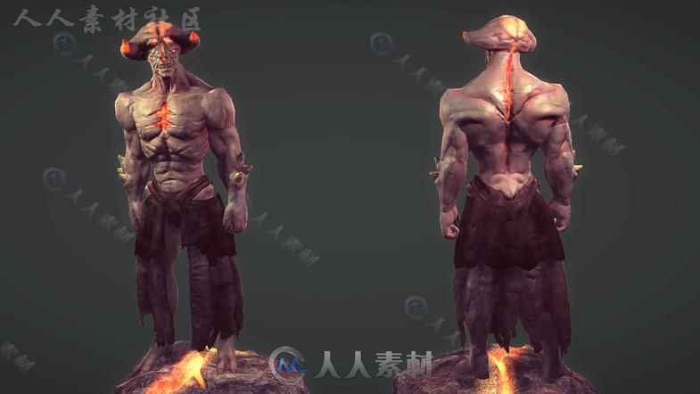 火灾恶魔生物角色模型Unity3D素材资源