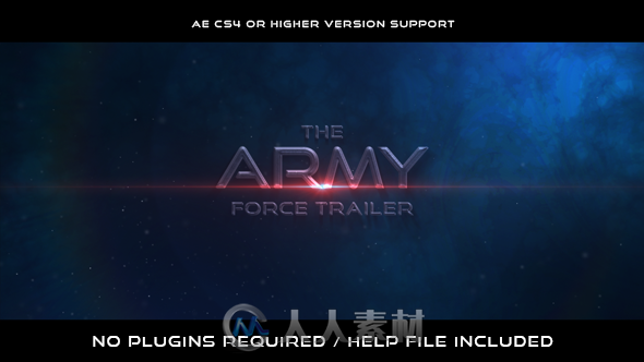 史诗级震撼电影开场幻灯片AE模板 Videohive The Army Force Trailer 18724...