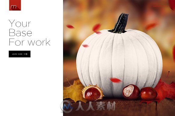 万圣节南瓜展示PSD模板Halloween Pumpkin Mock-up