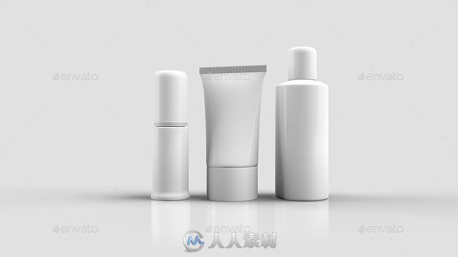 化妆品三件套套装展示PSD模板 Cosmetic Mock-up 2