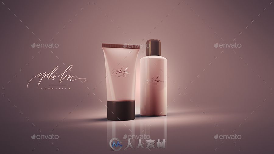 化妆品三件套套装展示PSD模板 Cosmetic Mock-up 2