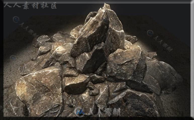 真实的岩石形态风景环境模型Unity3D素材资源