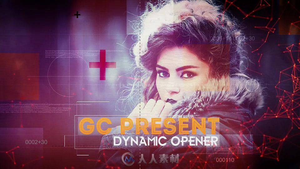 美丽的动态视差故障幻灯片相册动画AE模板 Videohive Dynamic Opener 14883736