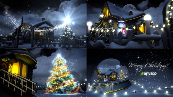 圣诞画笔演绎美丽圣诞节动画幻灯片AE模板 Videohive Christmas 9782249