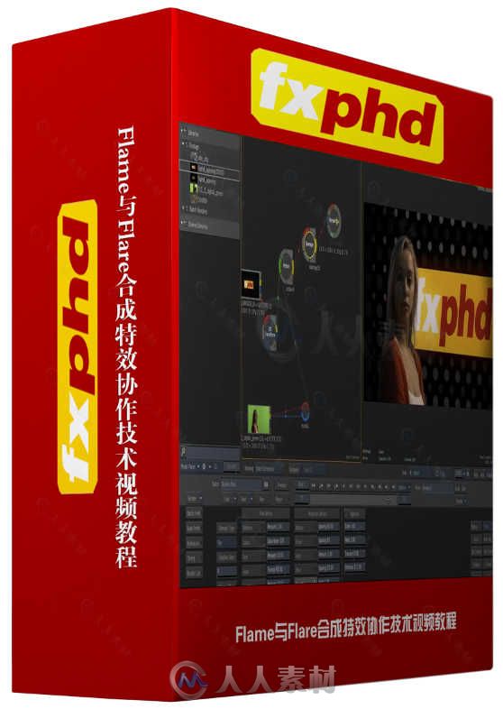 Flame与Flare合成特效协作技术视频教程 FXPHD FLR101 INTROUCTION TO FLARE AND FL...