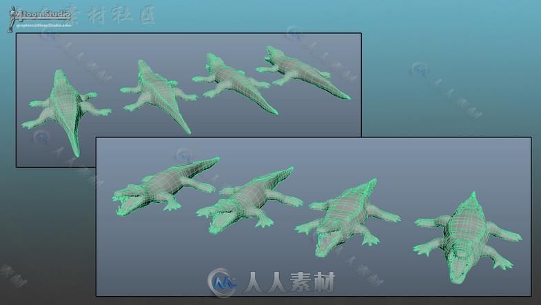 非洲鳄鱼爬行动物角色模型Unity3D素材资源