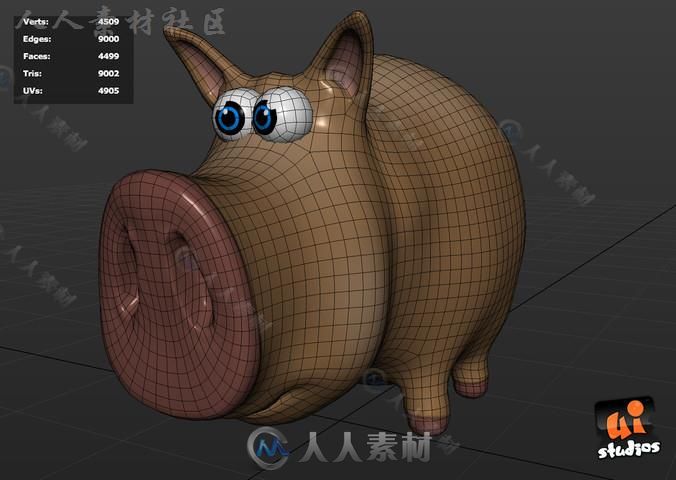 卡通猪角色模型Unity3D素材资源