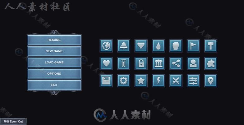 冷冻UI高品质用户界面UI外皮贴图和材质Unity素材资源